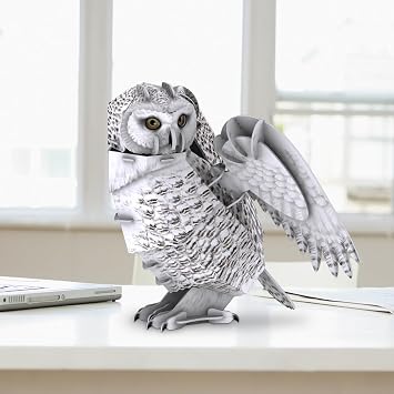 CubicFun 661079 National Geographic 3D Puzzle, Snow Owl, 3D Animal Puzzle Owl with 32 Pieces, Model Kit for Children from 8 Years
