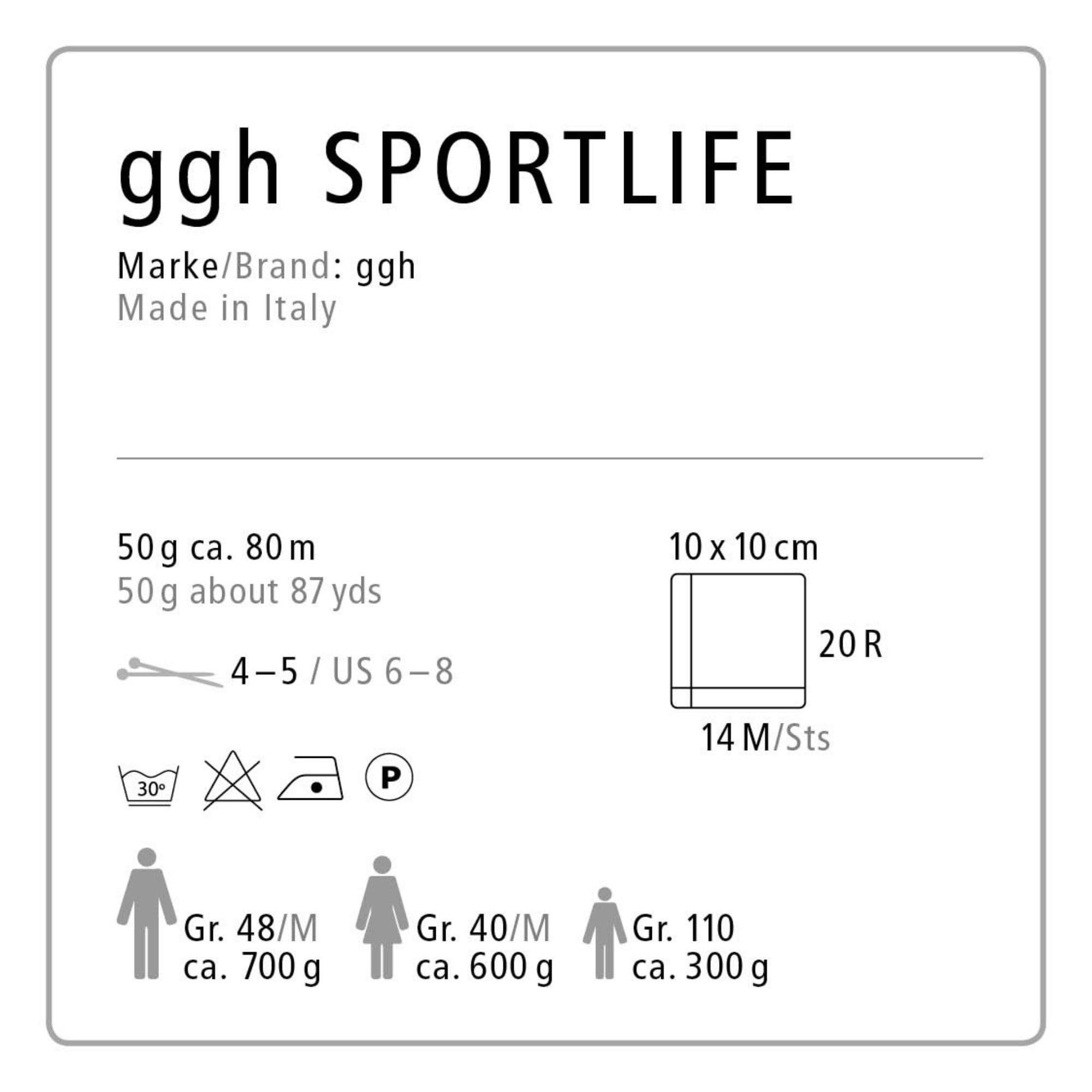 ggh Sportlife Box zestaw 300 g (6 x 50 g), 100% miękkie, naturalne włókna, żywa wełna w wielu kolorach, kolor 009 - granatowy