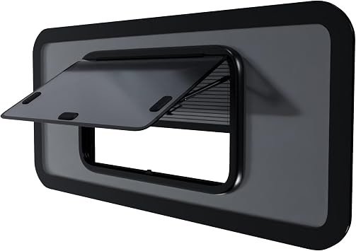 Brixwell 1000mm W x 460mm H Bunk Window, Driver Side Or Passenger Side, 36-3/8" W x 15-1/8" H Cutout, 18" W x 10.25" H Vent Opening, Pop-Up Window and Accordion Fly Screen for RV, Camper Van, Caravan.
