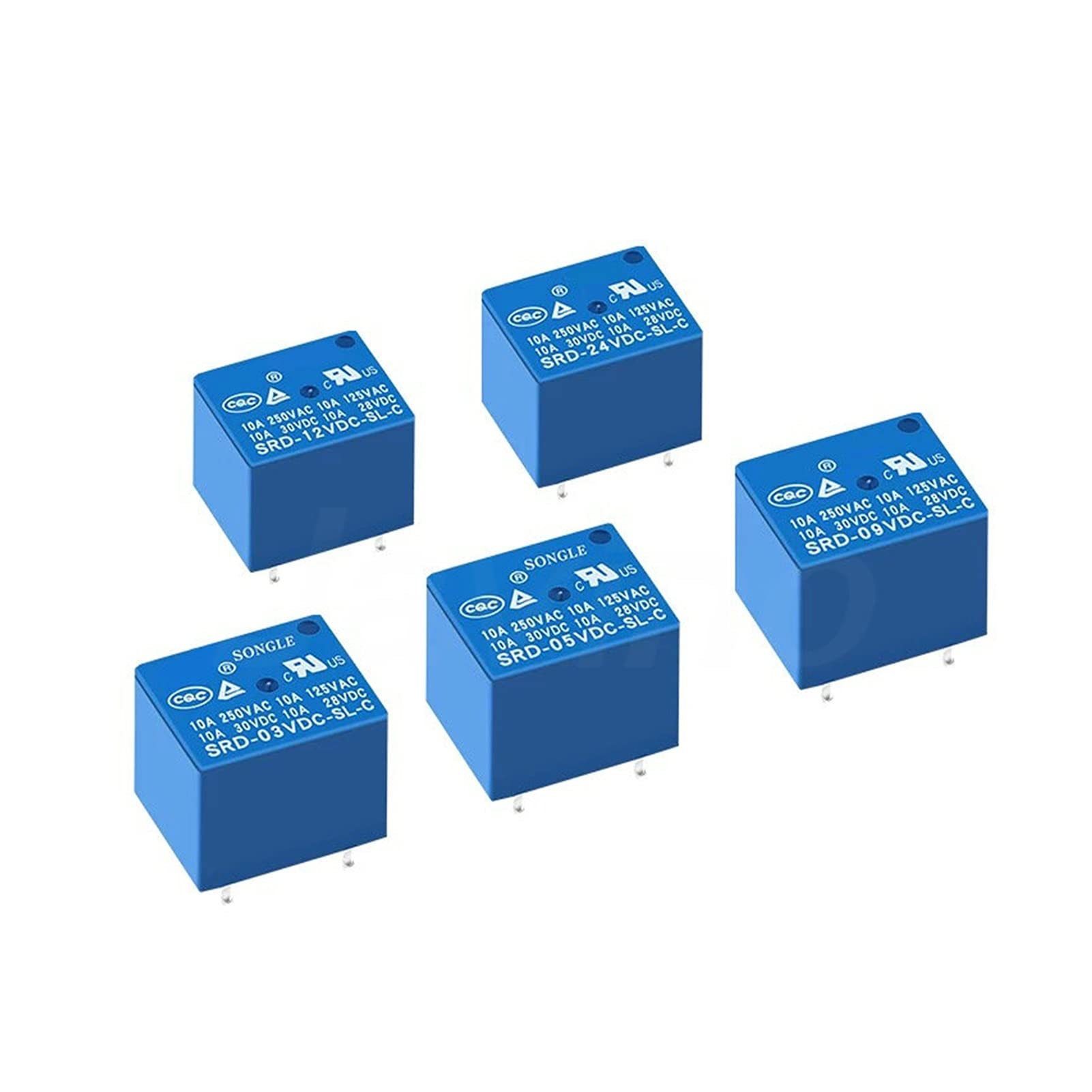 GJZIFGFWQ 5PCS Relay SRD-5VDC-SL-C SRD-12VDC-SL SRD-3VDC SRD-9V relays 4/5PINS 12V DC (Srd-12vdc-sl(5pin))