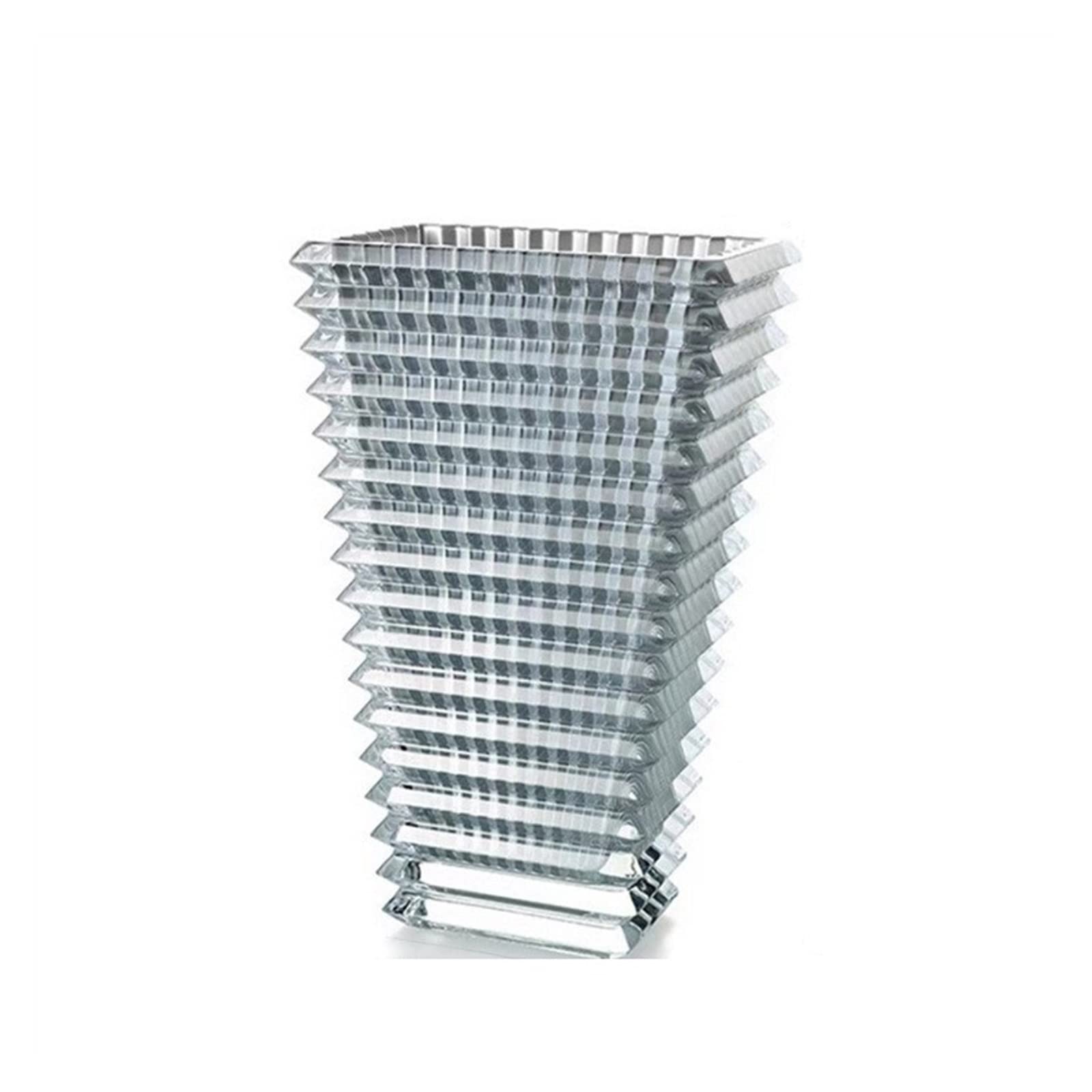 Bzgpmfud Gris Vase Desktop Flower Style Light Bright Crystal Glass Transparent Hotel Decoration Arrangement(,23Cm)