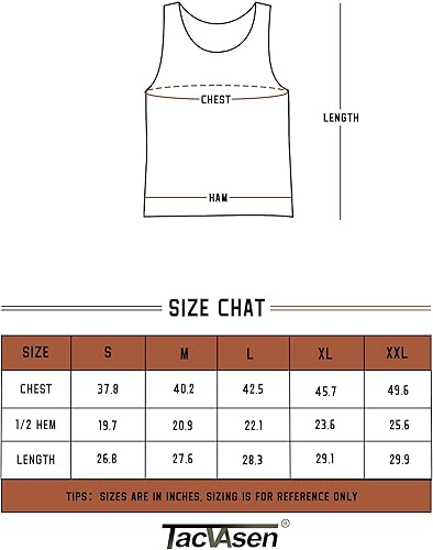 Vista 6 de TACVASEN Camiseta sin mangas para hombre, camiseta casual sin mangas de sisa ancha