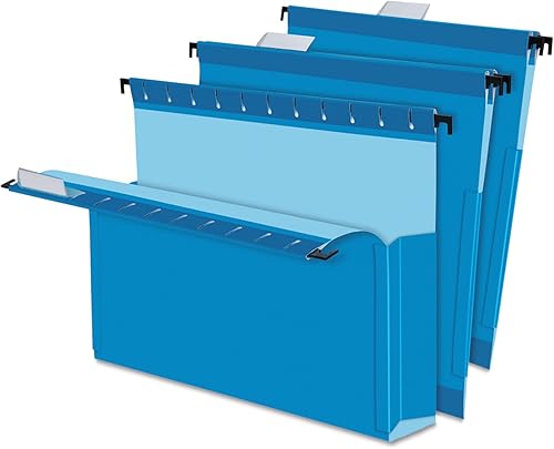 Pendaflex 59202 SureHook - Archivadores reforzados para caja colgante, 2 pulgadas Exp con lados, letra, azul (caja de 25)