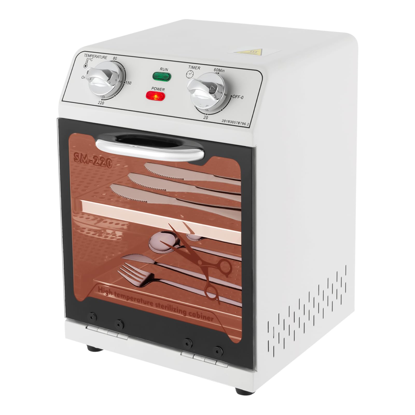 Esterilizador de material de uñas de 8L, 220℃ de calor seco de alta temperatura esterilizador con control de temperatura y temporizador para manicura, peluquería, laboratorio 600w