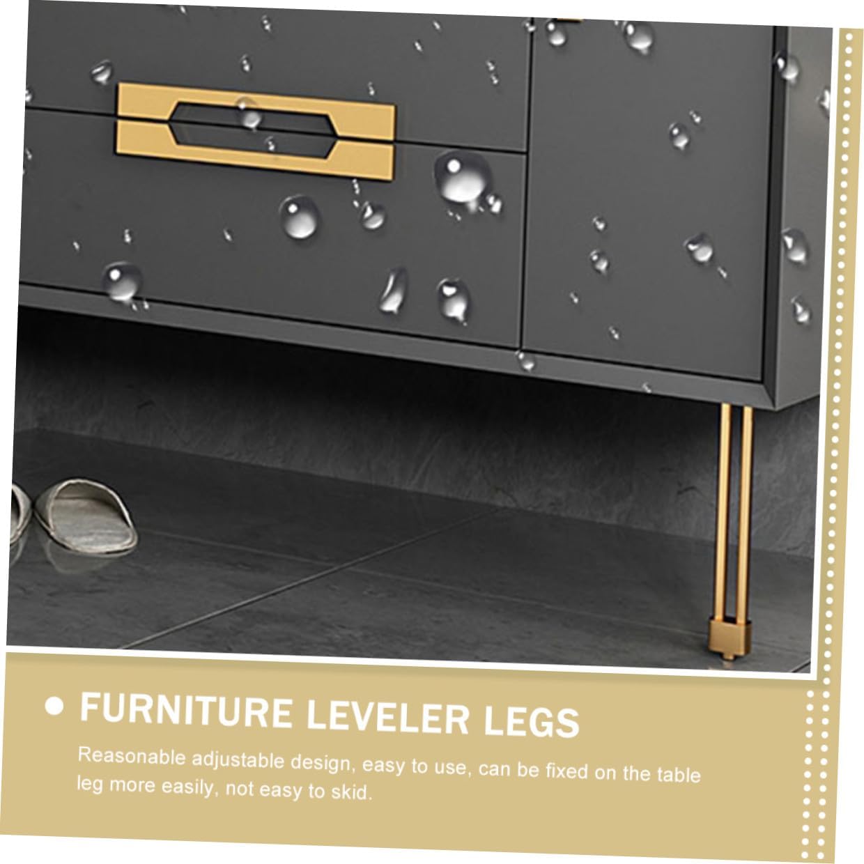 DOITOOL 4pcs Adjustable Aluminum Alloy Cabinet Legs Furniture Leveler Feet 12cm Metal Support for Bathroom Vanity Tv Stand Sofa Table Furniture