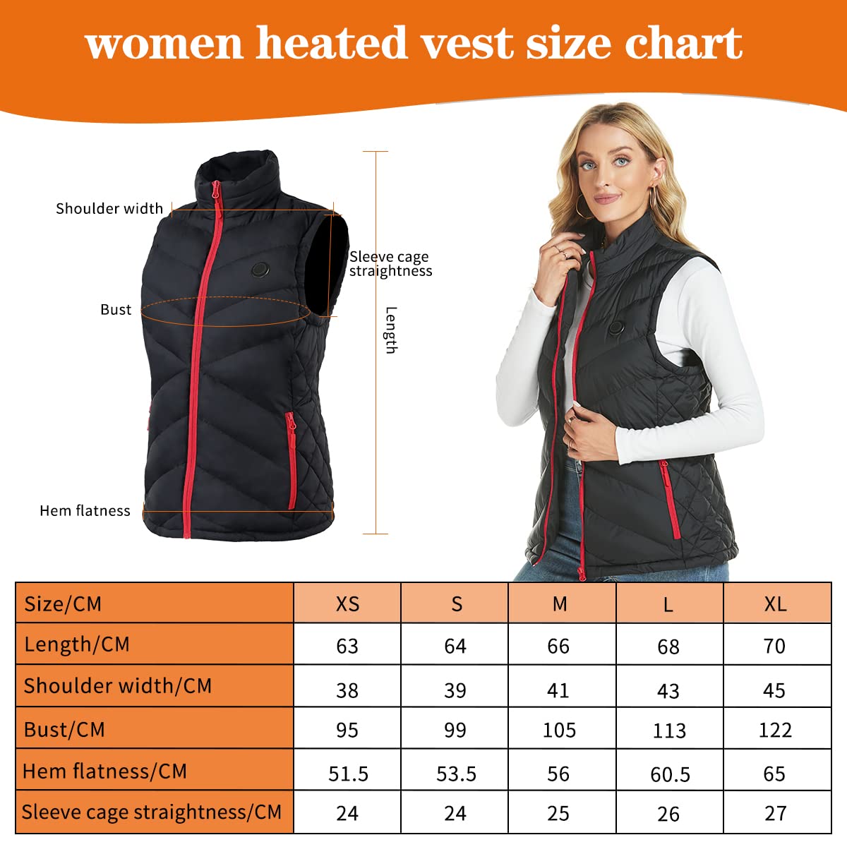 Gilet Riscaldato da Donna con Batteria 10000mAh, Gilet Elettrico Invernale Leggero Slim Fit Ricaricabile USB con Tasche – Ideale per Outdoor, Escursionismo, Sci, Regalo Invernale