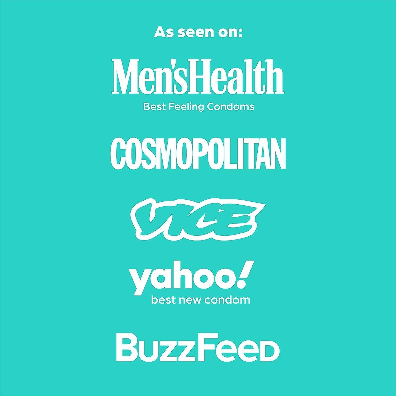 PS Condoms Exceptionally Thin Latex Condoms for Men - Odorless and 100% Vegan - Ultra Thin Lubricated Condom - 40% Thinner and Transparent - 36 Pack