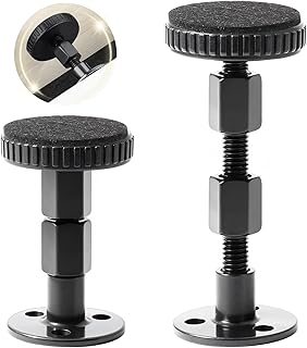 4 Pcs Adjustable Threaded Bed Frame Anti-Shake Tool, Headboard Stoppers Against Wall, Bed Noise Stopper for Headboard Cabinets Sofas, 27-80mm (Black)