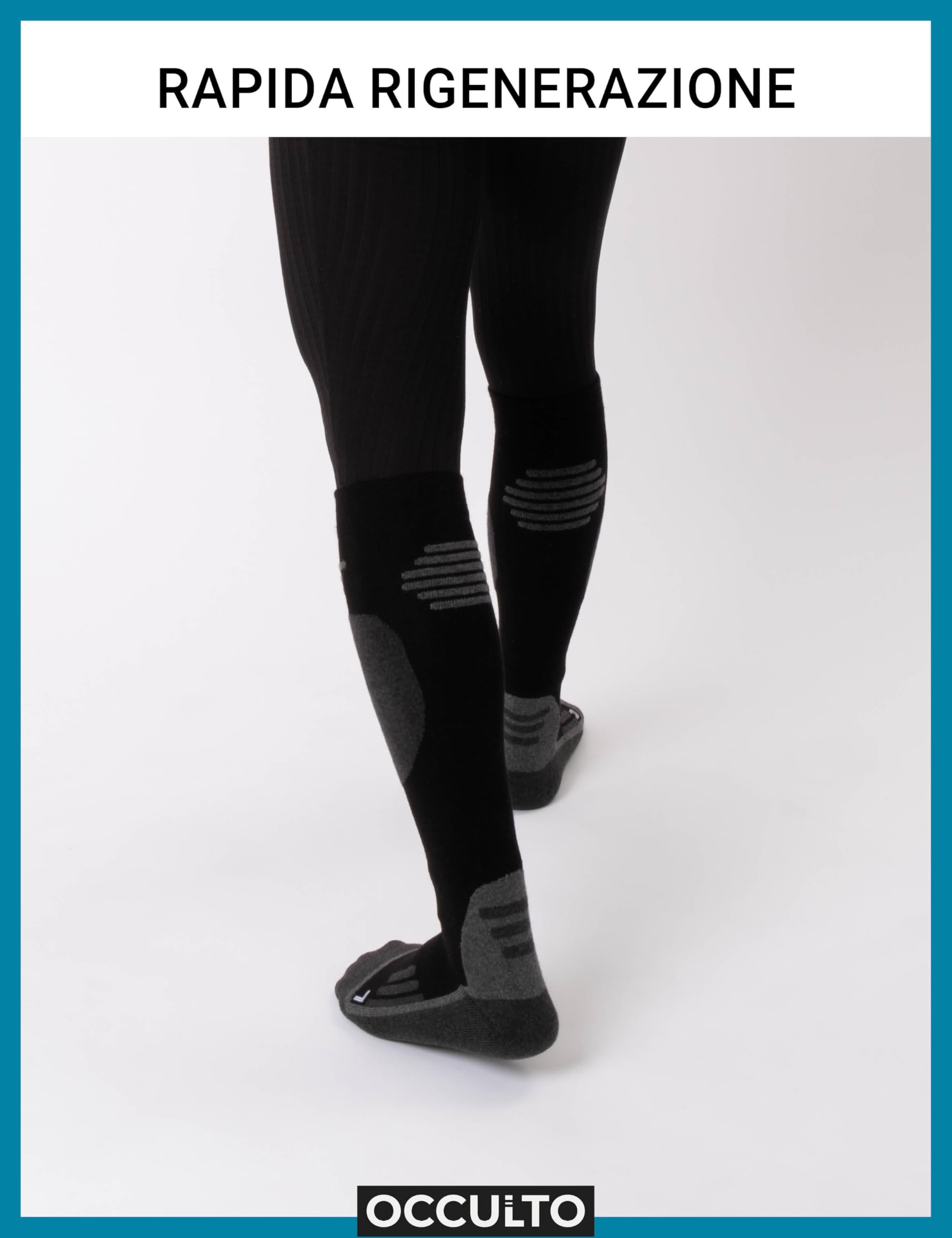 Occulto Calze da Sci Lana Merino Uomo & Donna pacco da 2 (modello: Toni)