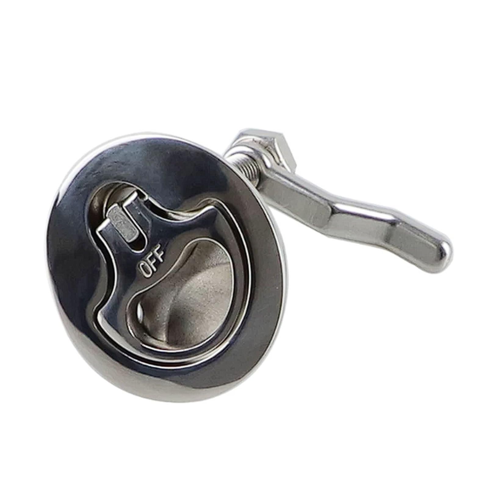 Polished 316 Stainless Steel Marine Hatch Latch, Round Cam with Flush Pull Handle for Boat Deck and Lock