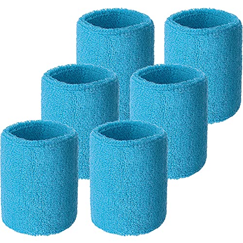Image of Willbond Wrist Sweatbands, Sports Sweatbands for Competition, Sweat Absorbent, for Basketball, Tennis, Football, Running and Work (Pack of 6)