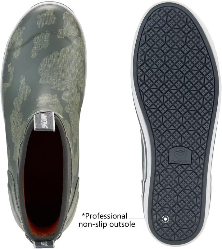 Image of SUREWAY Men's Ankle Fishing Deck Boots for Men-Waterproof,Professional Non-Slip Soles for Wet Slippery Surface,Neoprene Rubber Rain Boot /Shoes for Hunting Boating Gardening