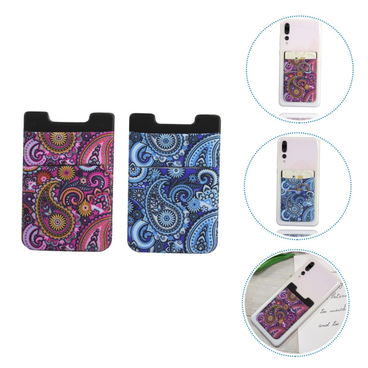 Hemobllo 10pezzi Portafoglio Adesivo Per Smartphone Porta Carte Di Credito e Piccole Schede Design Antiscivolo e Forte Adesione Per Uso Quotidiano Colori