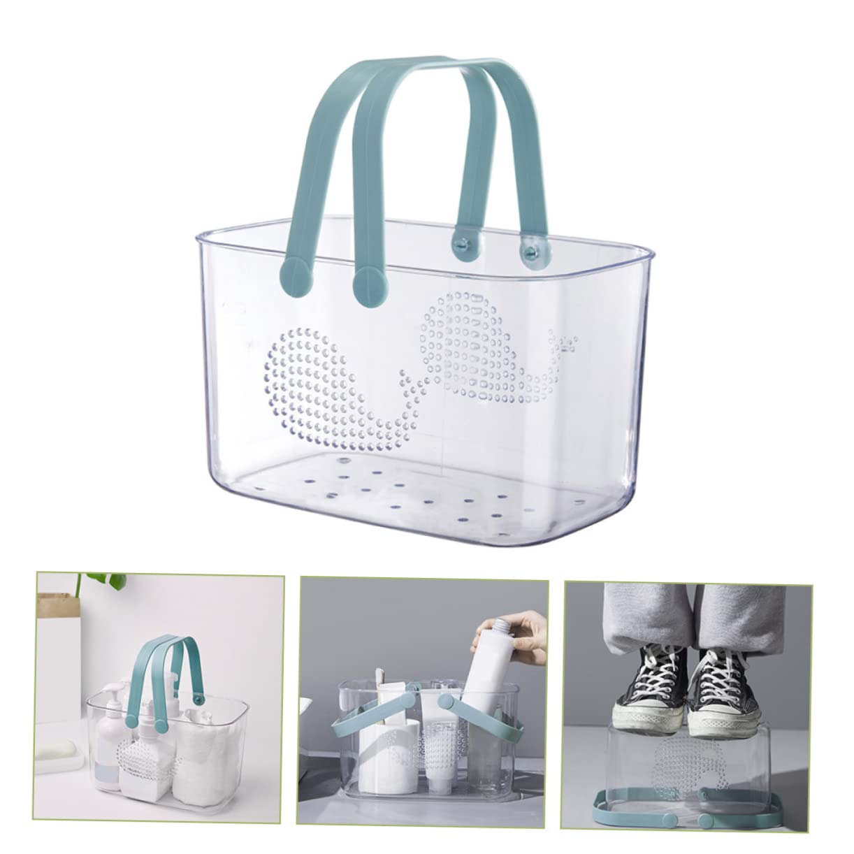 Mobestech Cesta De Plástico Con Asa Para Baño y Ducha Organizadora Portátil Sin Olor Asas