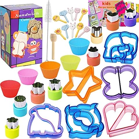 Sandwich Cutter Set for Kids,Fruit Vegetable Bread Cheese Shape Cutters Mold Great for Lunchbox and Bento Box Cover