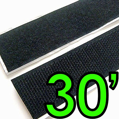 Electriduct 2" Adhesive Backed Hook & Loop Tape Adhesive Backed Fabric Fastener | Used For Arts/Crafts & Home And Office - 30 Feet #TOP1