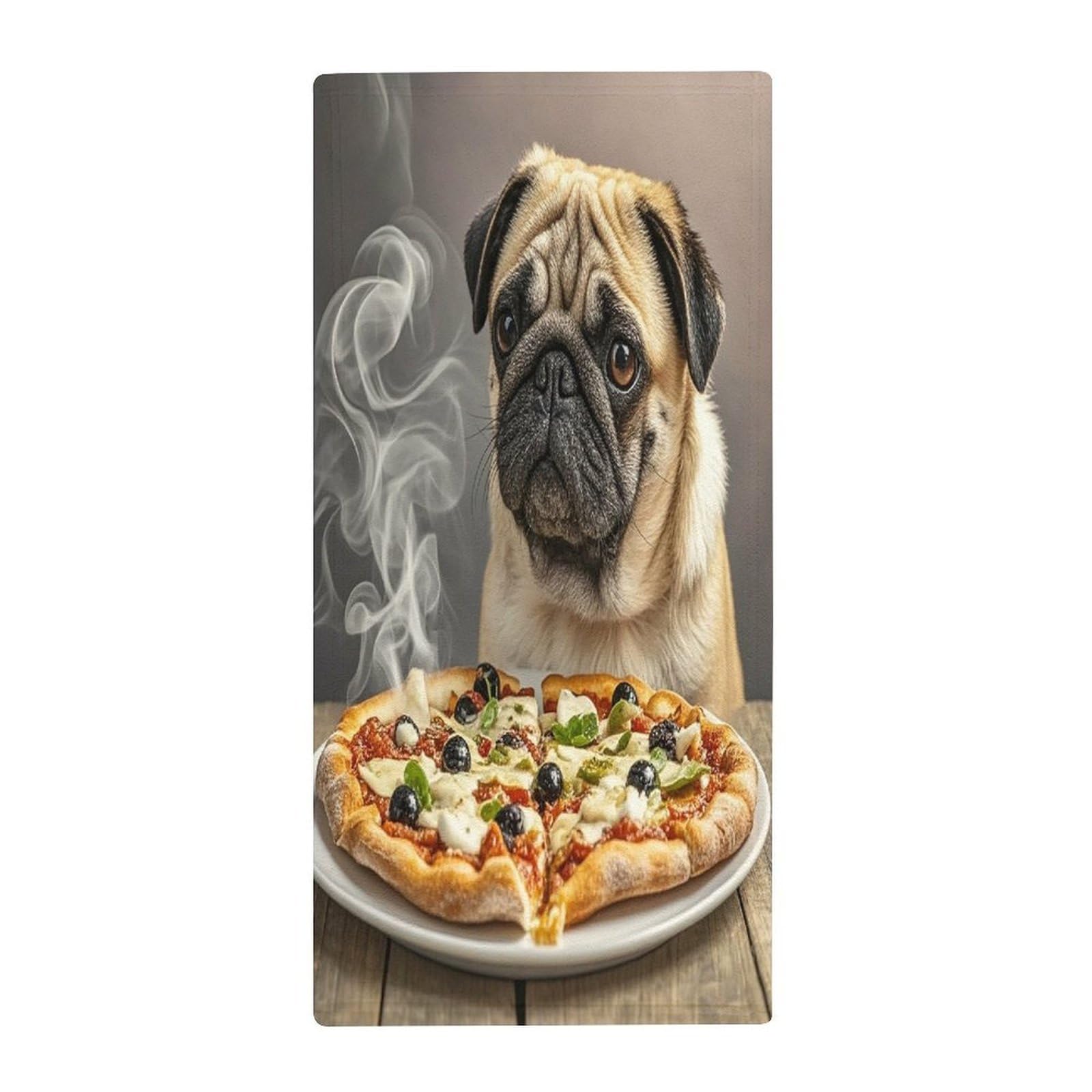 FekiLoot Pug Pizza Bath Towel Super Soft Highly Absorbent Bath Towel Fashion Quick Drying Bathroom Towel Soft Large Fingertip Towels for Bathroom Gym Travel Camp Pool