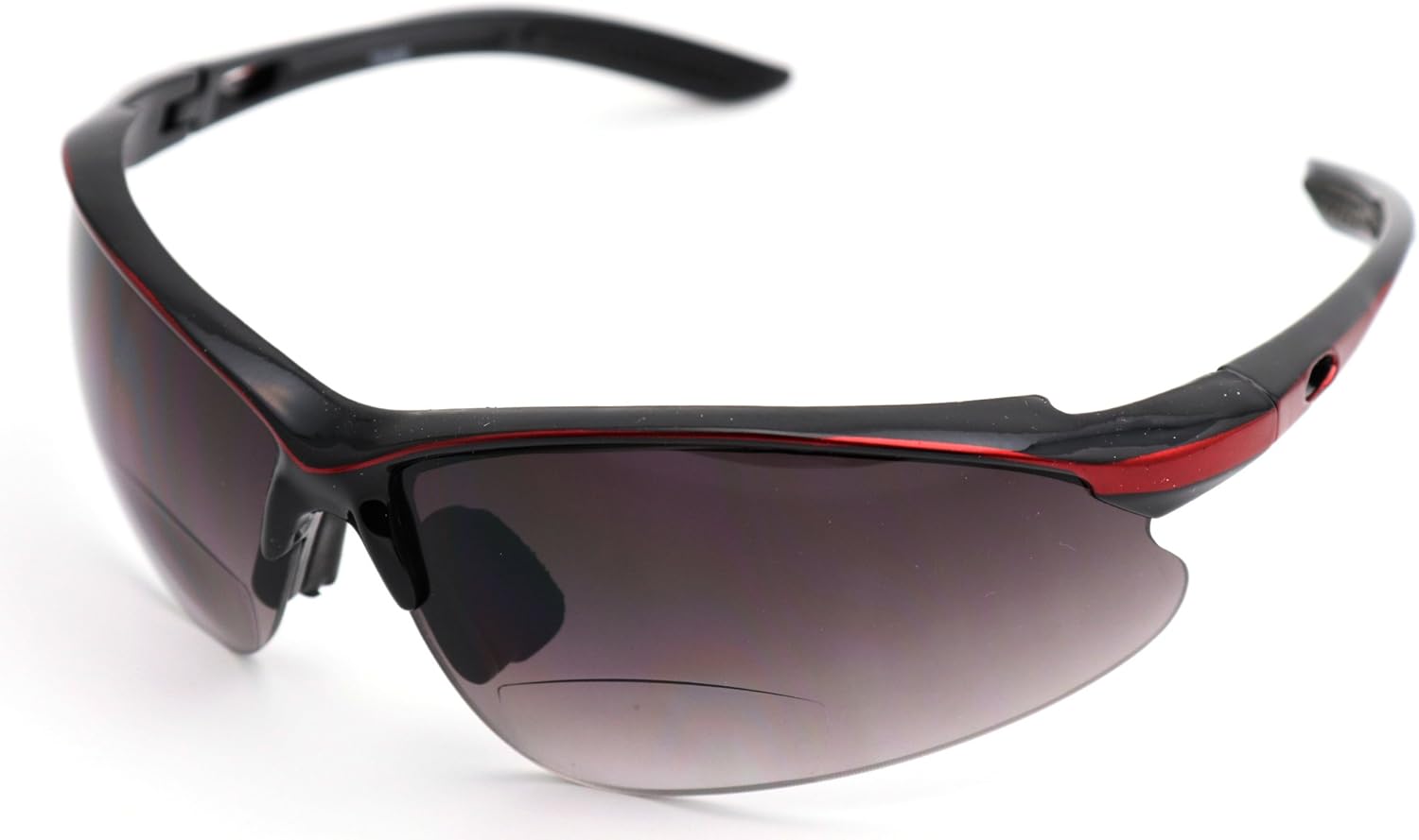 ColorViper Sports Double Injection Readers Flexie Reading Glasses size and color very (z1 shiny black metallic red w/ bifocal, 2.50)