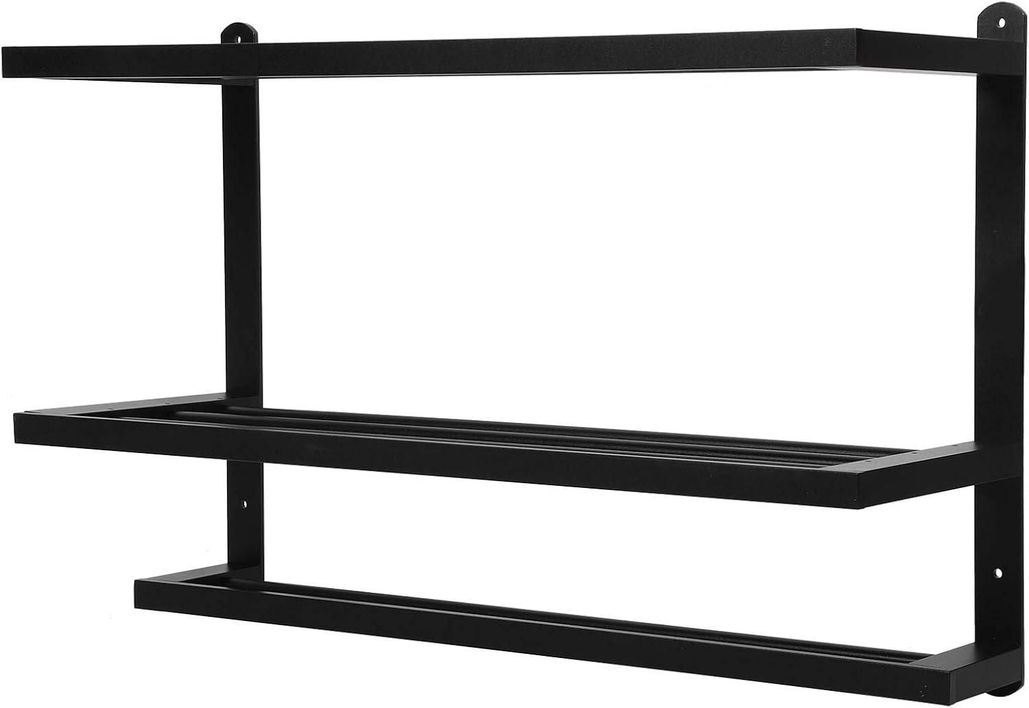 Acouto 3 Tier Space Aluminum WallMounted Towel Holder Rack Bathroom with Easy Installation