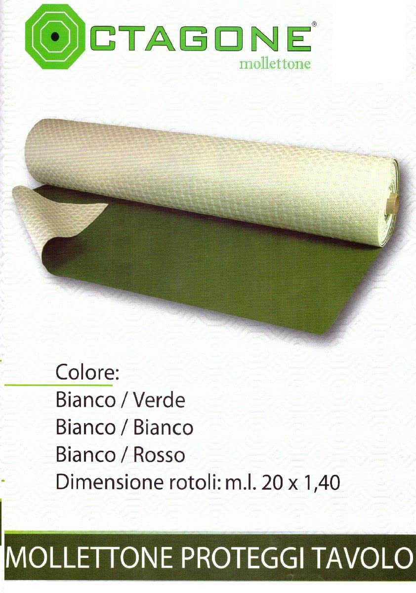Russo Tessuti Rotolo 20 Mt Mollettone Tovaglia Panno Gommato Bianco Protezione Tavolo Vetro