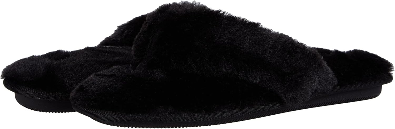 MUK LUKS Women's Maren Thong Slippers, Ebony, Large