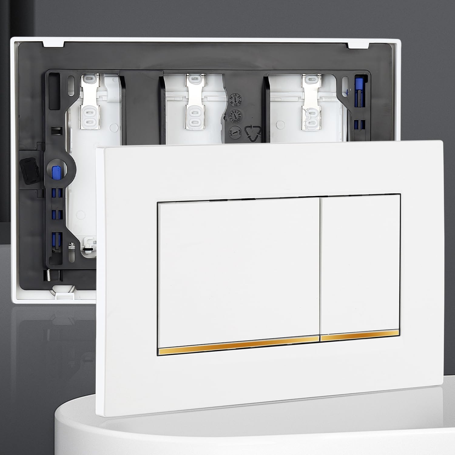 Dual Flush Actuator Plate Compatible with Geberit Sigma30 115.883.KK.1 Toilet Flush Panel, Concealed Tanks Flush Actuation Fit for Geberit Wall Hung Toiletand Bidets