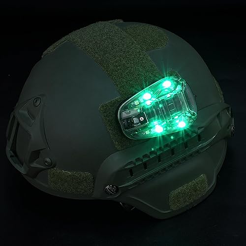 Miniatura 10 de rdzzwxw Luz táctica para casco militar luz de señal de supervivencia LED 4 en 1 para exteriores con 2 accesorios reemplazables para casco para