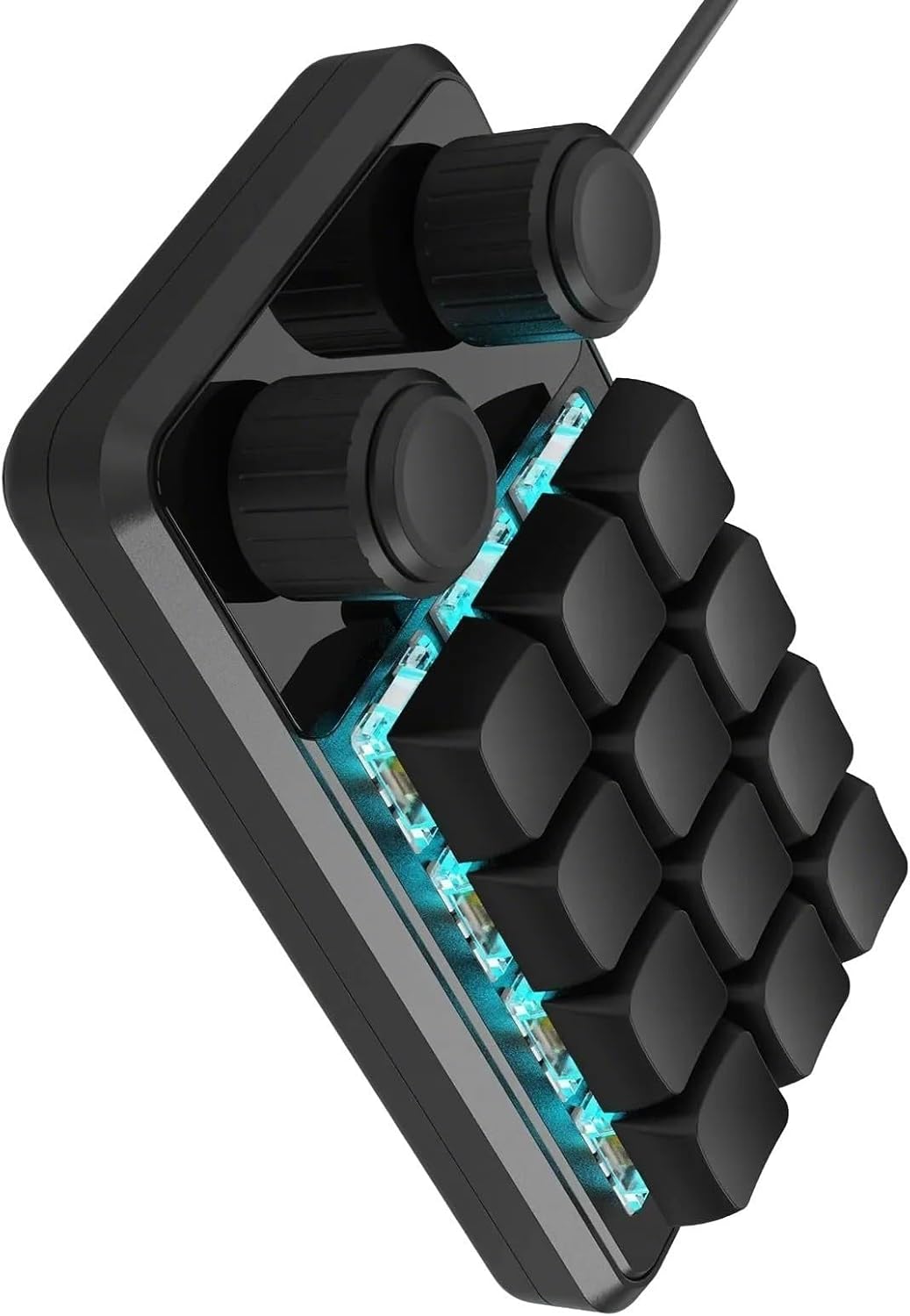 人間工学に基づいた 12Key ゲームマクロキーパッド、ライトカスタマイズ可能なホットキーとタイプ C ケーブル付き ケーブル USB マクロ ミニ  キーボード 12 キー 2 ノブ プログラミング キーパッド ホットスワップ カスタマイズ ゲーミング メカニカル キーボード ...