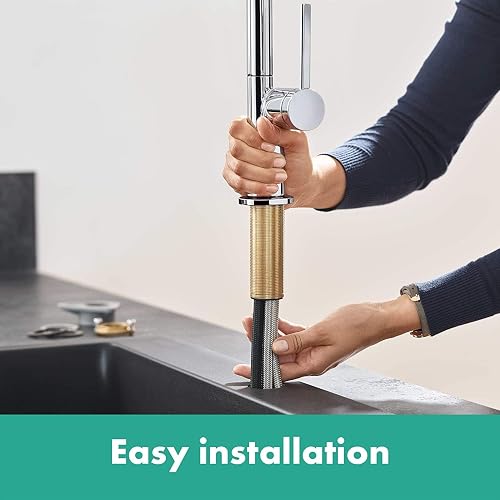 hansgrohe Talis M54 - kitchen tap with pull-out spray, 1 spray, kitchen sink tap with spout height 270 mm, kitchen mixer tap with swivel spout, chrome, 72808000 - 8
