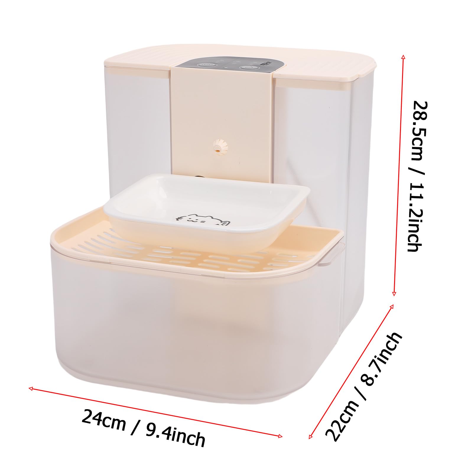 Dispensador Agua Inteligente de 4500 Ml Diseño Separación Que Limpia El Agua Sin Contaminantes Bebedero Mascotas Batería de 4800 Mah Que Dura hasta 50-60 Días para Mascotas (Blanco Crema)