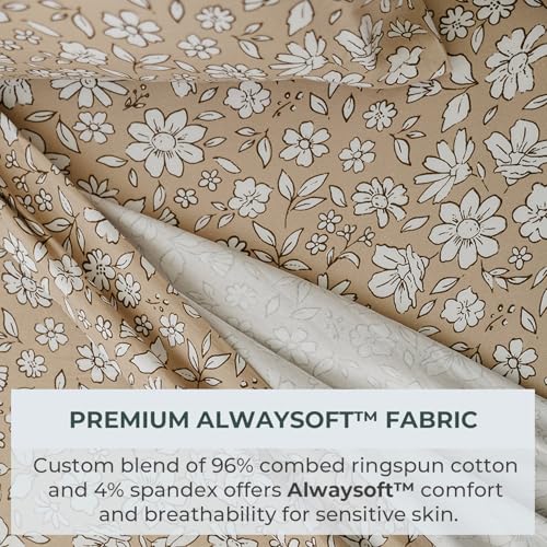 Image of Pobibaby Twin Sheet Set Kids, 3-Piece, Cotton Blend (Meadow) | Kids Bed Sheet Set, 3-Piece, Fitted Sheet, Flat Sheet, Pillowcase, Cotton Blend, Deep Pockets, Soft, Machine Wash, Seasons