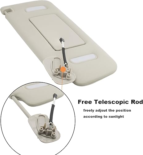 Miniatura 6 de CRAZYPARTS Visor solar izquierdo del conductor y del pasajero derecho compatible con Cadillac Chevy Gmc 2007-2014, reemplaza # 22850306 22850310