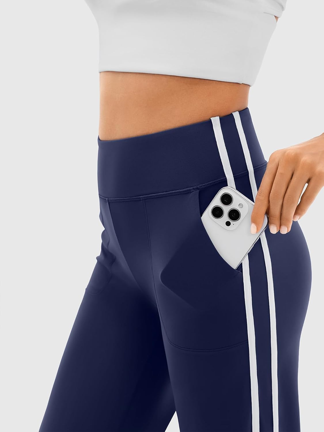 Wide Leg Track Pants Women, High Waisted Loose Yoga Sweatpants with Pockets, Contrast Trim Workout Trousers - Image 5