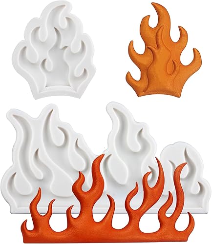 Moldes de silicona para decoración de pasteles de fuego, moldes de silicona para decoración de cupcakes, decoración de pasteles, caramelo, pasta de
