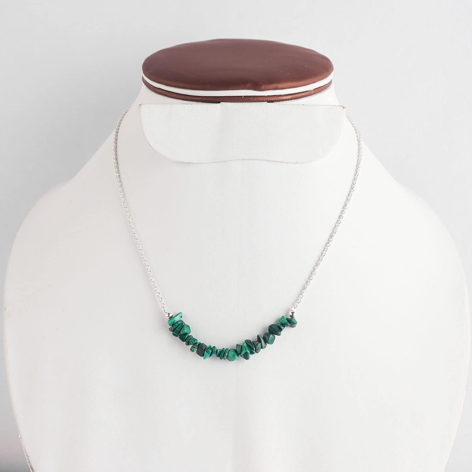 Natural Gemstone Chips Choker Necklace for Woman| Silver Plated Gem-stone Necklace | Chip 2–3 mm | Adjustable Chain 16+2 Inch - Image 2