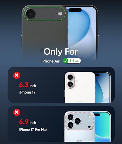 Miniatura 2 de FNTCASE Funda para iPhone Air con soporte magnético de anillo de soporte de grado militar, a prueba de caídas, a prueba de golpes, resistente, para