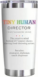 Pandance Funny TINY HUMAN DIRECTOR Tumbler 20oz - Insulated Coffee Mug Stainless Steel Cup with Lid and Straw, Funny Gift for Mom Dad Teacher Nursery, Presents for Birthday Christmas