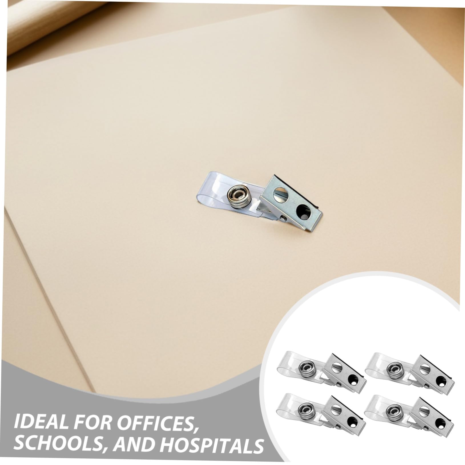 VILLCASE 250pièces Clip Métal pour Badge avec Sangle Clips Métal pour Étiquette Nominative pour Carte Identité Porte-badges Légers pour Événement Professionnel et Usage Quotidien