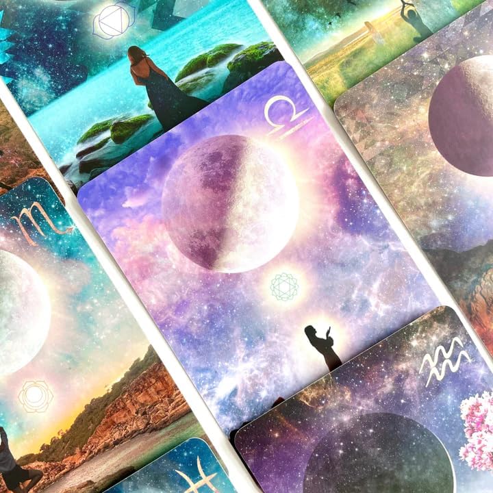 Image of AYME Tarot Cards 44 Pieces Moonology Manifestation Oracle Tarot Card Game Decks Traditional Standard Tarot Deck Fortune Telling Game Divination Tools For Beginners (Style 10)