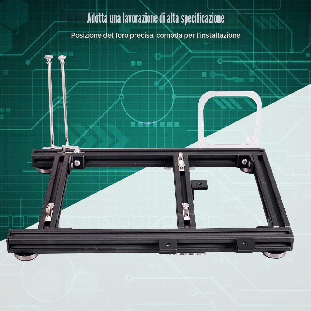 Custodia per telaio aperto fai-da-te, telaio per computer PC in lega di alluminio con dissipazione di calore a telaio aperto per ITX, supporto ATX ordinario grande alimentatore, realizzato in material