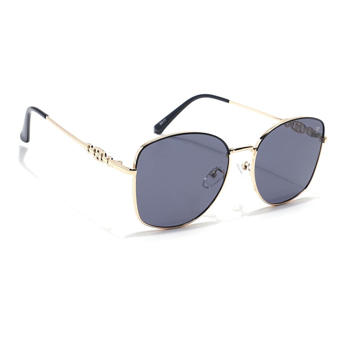 Voyage Oversize Sunglasses for Women (Brown & Clear Lens | Golden Frame -