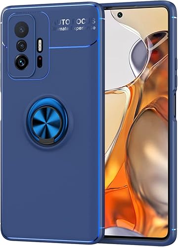 iCoverCase Funda para Xiaomi Mi 11T 11T Pro con soporte de anillo soporte giratorio de anillo Matal funciona con soporte magnético para coche a