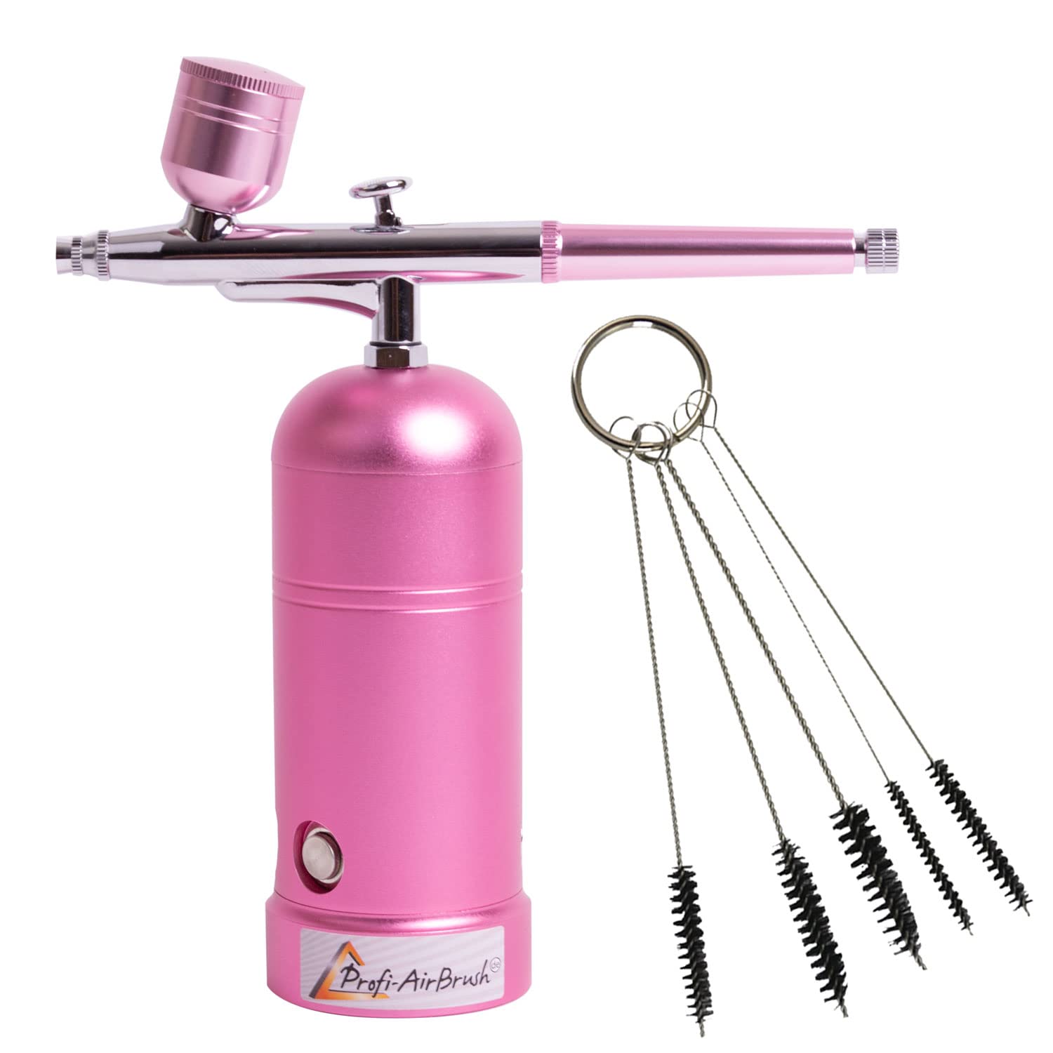 Airbrush, Spritzpistole Set, Kompressor Set Airbrush Kit, Kabellose Airbrush Set - Mini Airbrush Kompressor für Farben, Makeup, Kosmetik mit Airbrushpistole (ACCU-Star I ROSA)