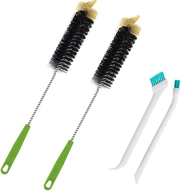 Enyoir 17" Flexible Long Bottle Cleaning Brush Set for Washing Narrow Neck Beer, Wine, Kombucha, Decanter, Brewing Bottles, Sport Water Bottles, Glass Jugs, Nursing Bottle Caps & Cup Lids, 4 PCS