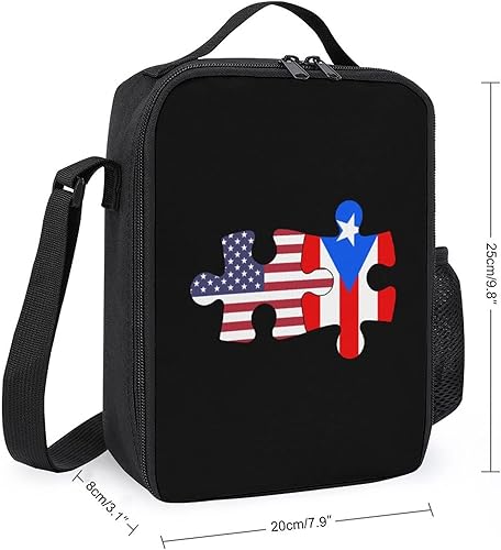 Miniatura 2 de Bolsa de almuerzo portátil con diseño de bandera de Estados Unidos y Puerto Rico, con aislamiento térmico, conservación en frío, paquete de comida