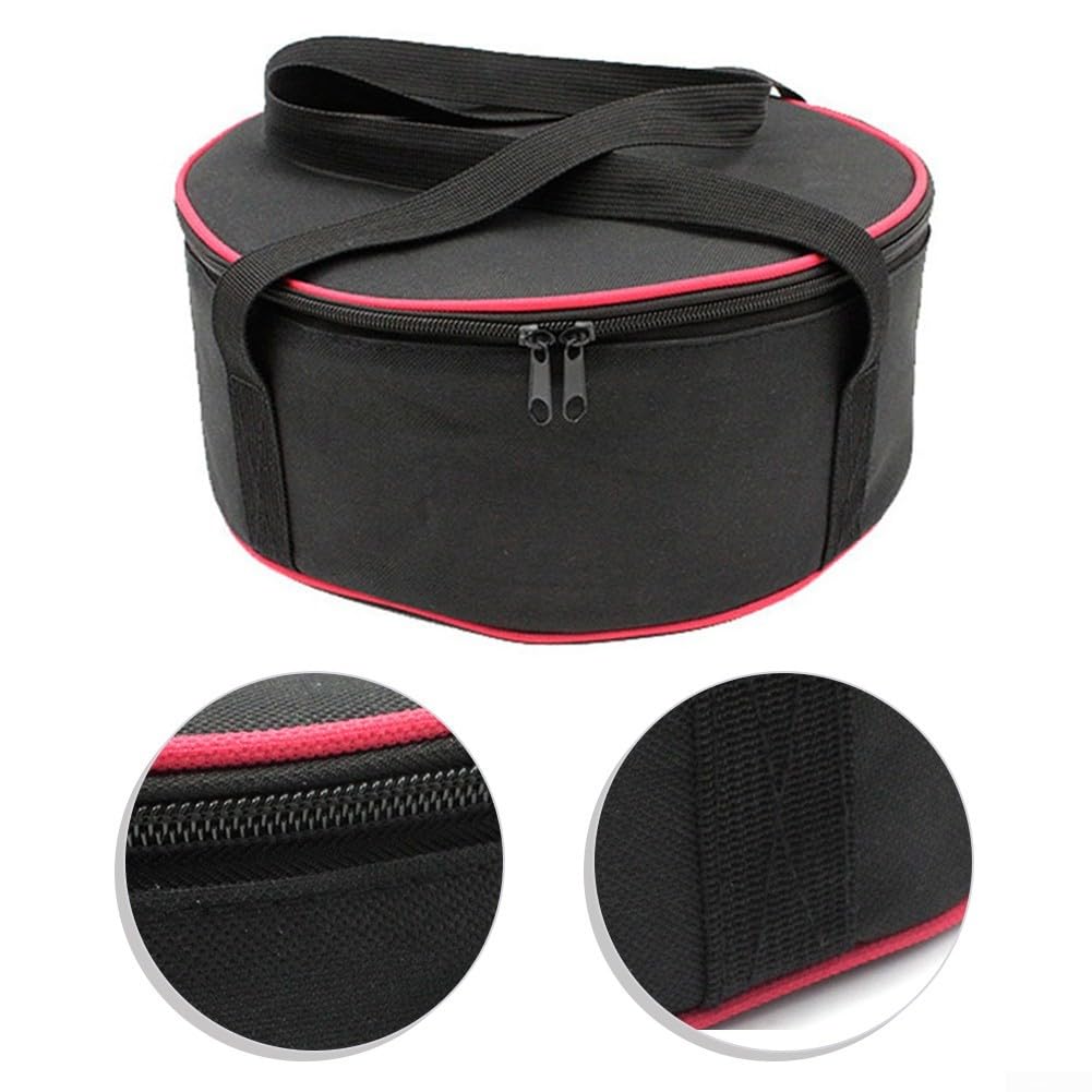 Borsa da campeggio in tessuto Oxford 600D per utensili da cucina, pentole, ciotole, attrezzatura da picnic, organizer da viaggio resistente con strato intermedio in spugna, nero, 28 x 13 cm