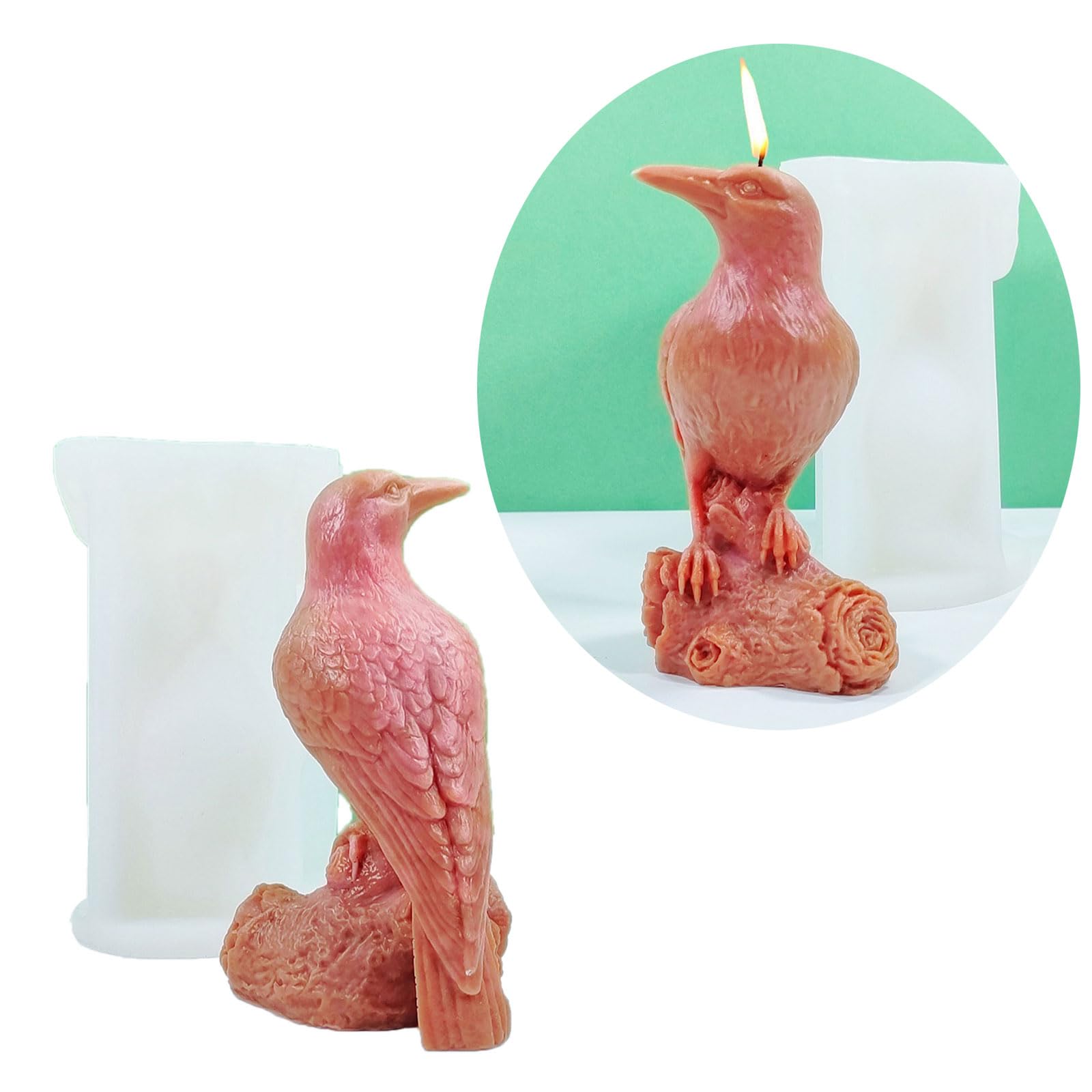 Moldes de silicona para Halloween, moldes para velas de cuervo 3D, moldes para velas perfumadas, moldes artesanales, decoraciones de Halloween