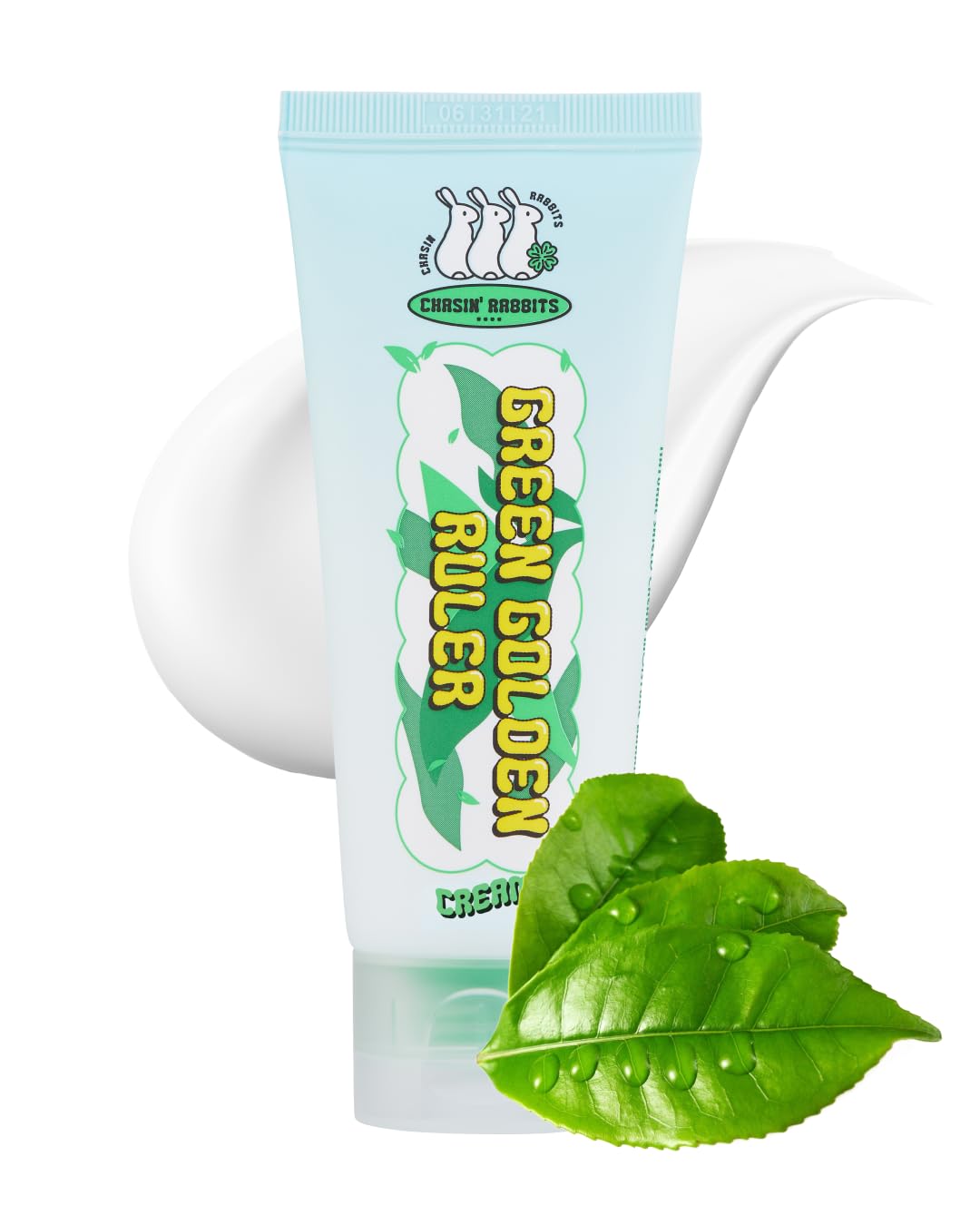 CHASIN' RABBITS Green Golden Ruler Face Moisturizer Cream | Korean Skin Care Moisturizer Face Cream with Green Tea Extract & Probiotics | Vegan Intensive Moisturizing & Nourishing (2.53 fl oz)