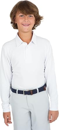IBCOOL Athleisure Wear Sun Protective UPF 50+ Icefil Cooling-Youth Solid Long Sleeve Polo-95199B