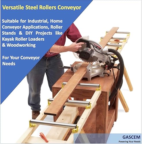 Miniatura 6 de Paquete de 2 rodillos largos BF de 10 pulgadas y soporte l 1.5 "Ø Rodillo transportador de acero galvanizado I Juego de rodillo y soporte versátil